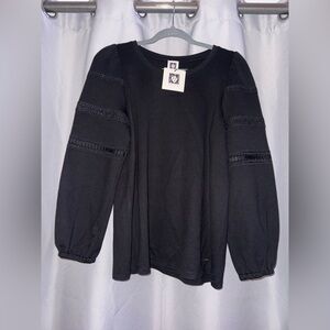 Anne Klein Black Top with Subtle Texture